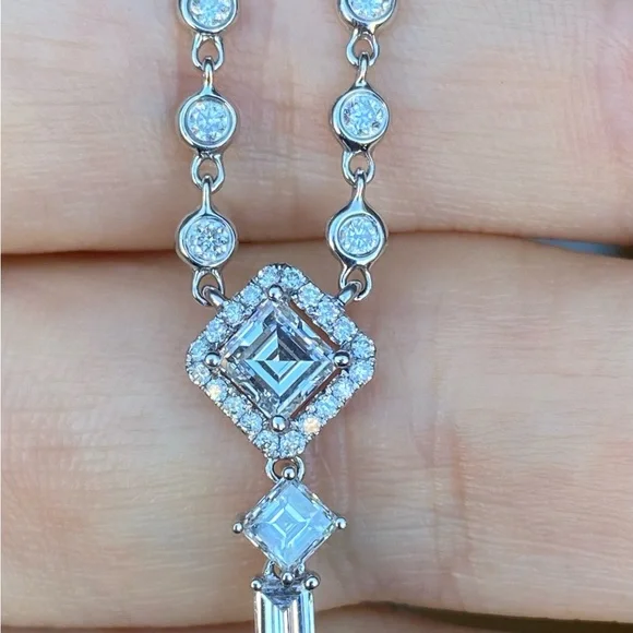 Odelia 5.57ct diamond lariat necklace - Picture 14 of 14